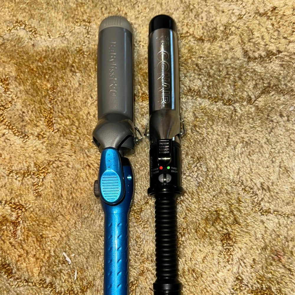 Babyliss pro and Conair Curling Irons - Blue and Black